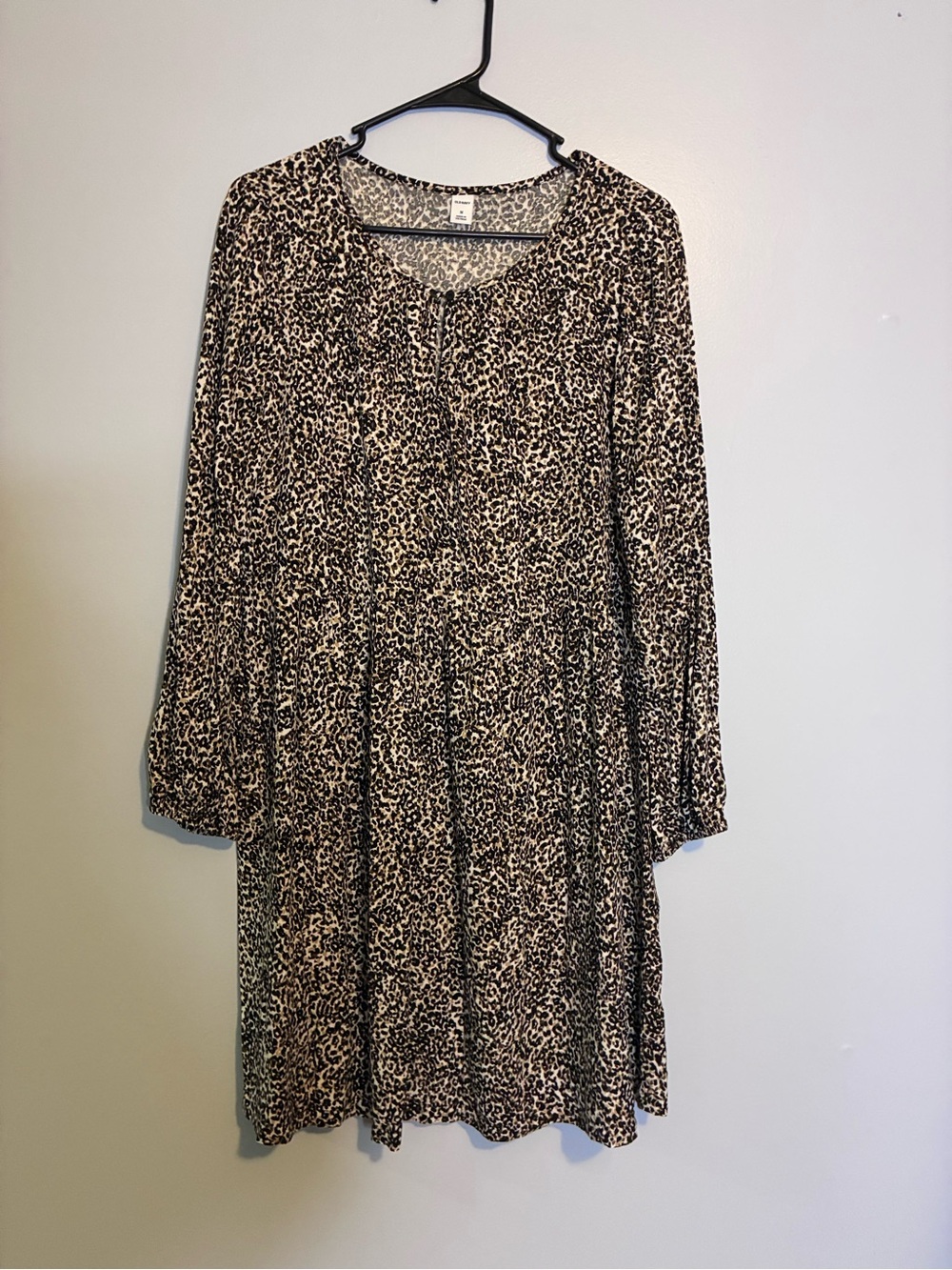 Old Navy Leopard Print Midi Dress - Taupe & Black
